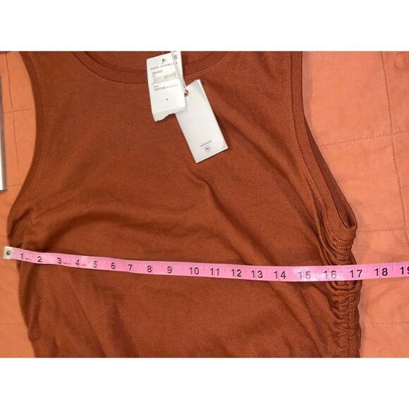 NWT Good American Ruched Tank Dress in  ortoise shell Women's Size 6 - Picture 9 of 12